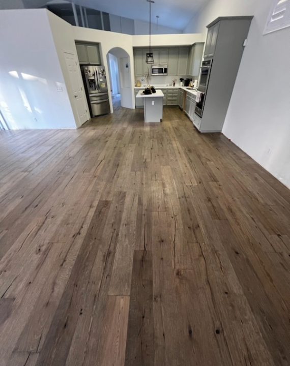 installed hardwood flooring in home